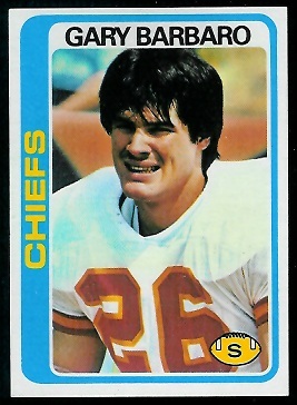 Gary Barbaro 1978 Topps football card