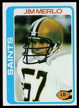 Jim Merlo 1978 Topps football card