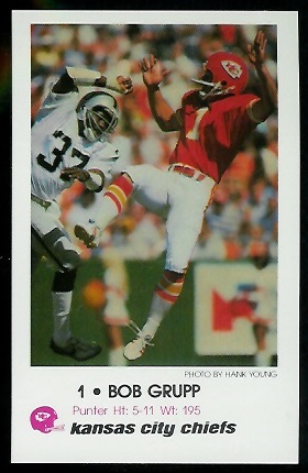 Bob Grupp 1979 Chiefs Police football card Bob Grupp 1979 Chiefs Police football card