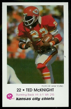 Ted McKnight 1979 Chiefs Police football card