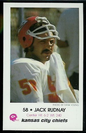 Jack Rudnay 1979 Chiefs Police football card Jack Rudnay 1979 Chiefs Police football card