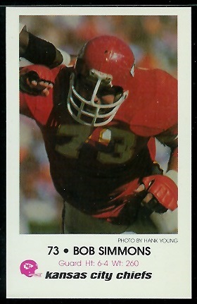 Bob Simmons 1979 Chiefs Police football card