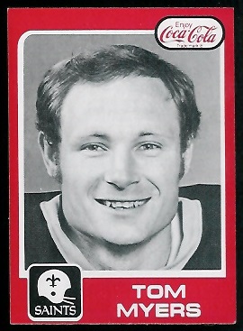 Tom Myers 1979 Coke Saints football card