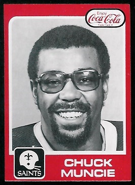 Chuck Muncie 1979 Coke Saints football card Chuck Muncie 1979 Coke Saints football card