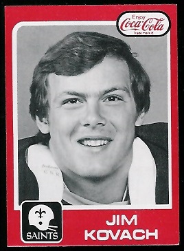 Jim Kovach 1979 Coke Saints football card