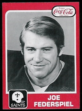Joe Federspiel 1979 Coke Saints football card