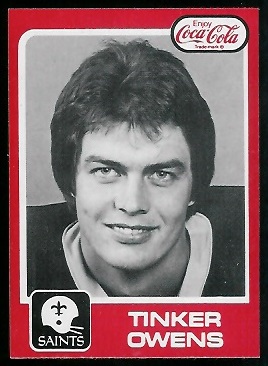 Tinker Owens 1979 Coke Saints football card Tinker Owens 1979 Coke Saints football card
