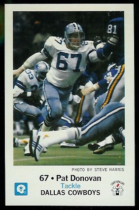 Pat Donovan 1979 Cowboys Police football card