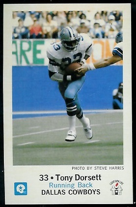 Tony Dorsett 1979 Cowboys Police football card