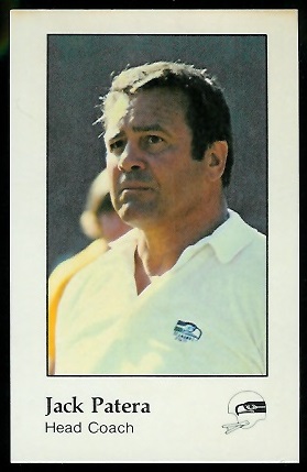 Jack Patera 1979 Seahawks Police football card