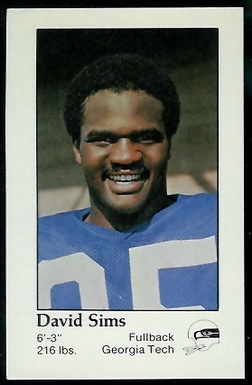 David Sims 1979 Seahawks Police football card