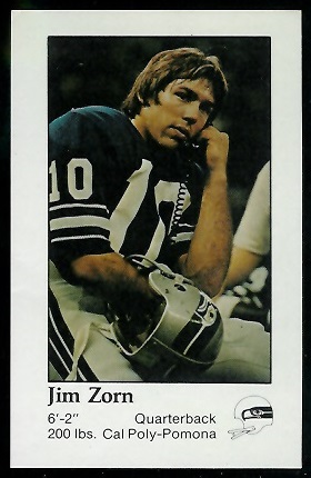 Jim Zorn 1979 Seahawks Police football card