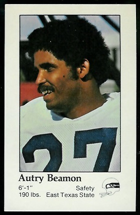 Autry Beamon 1979 Seahawks Police football card Autry Beamon 1979 Seahawks Police football card