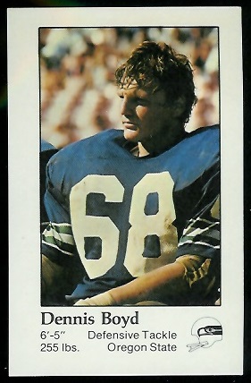 Dennis Boyd 1979 Seahawks Police football card