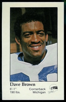Dave Brown 1979 Seahawks Police football card