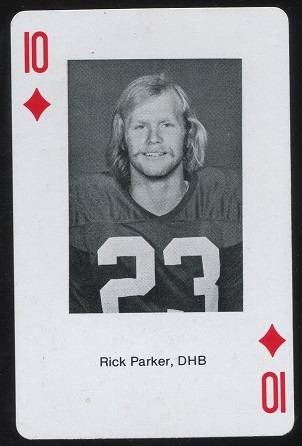 Rick Parker 1979 Stanford Playing Cards football card