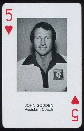 John Godden 1979 Stanford Playing Cards football card