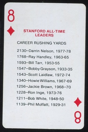 All-Time Leaders - Career Rushing Yards 1979 Stanford Playing Cards football card