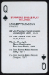 1979 Stanford Playing Cards Single Play Records - Longest Touchdown Passes