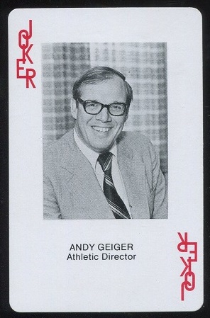 Andy Geiger 1979 Stanford Playing Cards football card