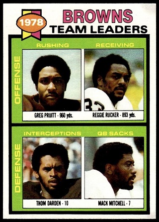 Browns Team Leaders 1979 Topps football card