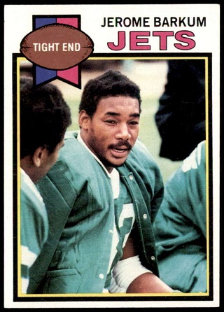 Jerome Barkum 1979 Topps football card