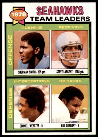 Seahawks Team Leaders 1979 Topps football card