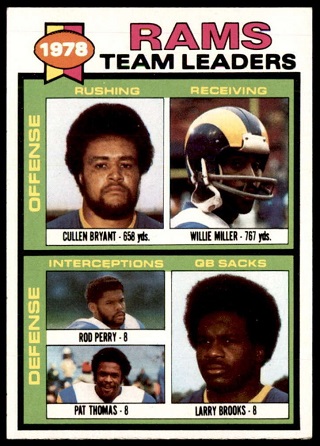 Rams Team Leaders 1979 Topps football card Rams Team Leaders 1979 Topps football card