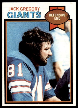 Jack Gregory 1979 Topps football card