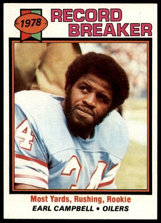 1978 Record Breaker: Most Yards, Rushing, Rookie 1979 Topps football card