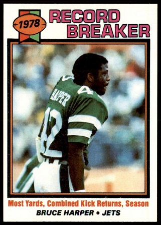 1978 Record Breaker: Most Yards, Combined Kick Returns, Season 1979 Topps football card