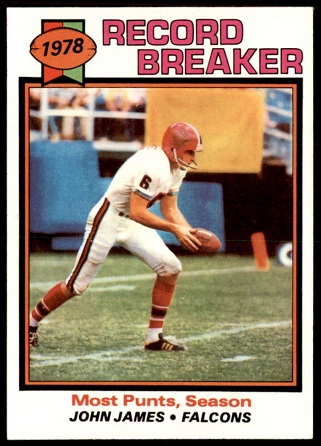 1978 Record Breaker: Most Punts, Season 1979 Topps football card