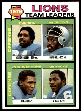 Lions Team Leaders 1979 Topps football card