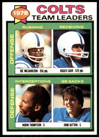 Colts Team Leaders 1979 Topps football card