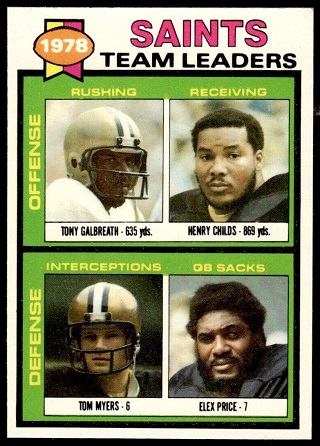Saints Team Leaders 1979 Topps football card