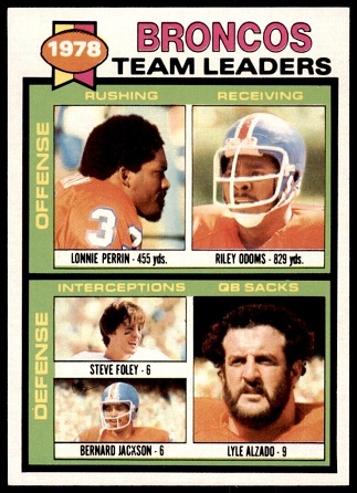 Broncos Team Leaders 1979 Topps football card