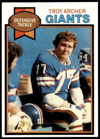 Troy Archer 1979 Topps football card