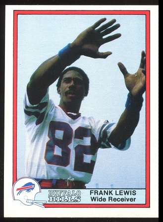 Frank Lewis 1980 Bells Bills football card