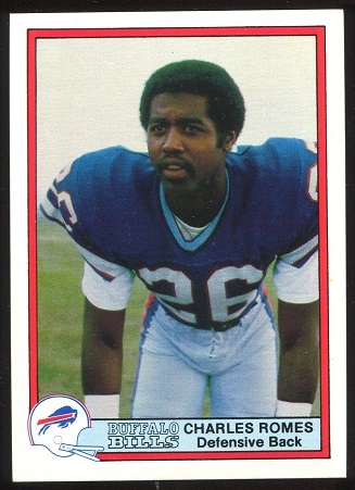 Charles Romes 1980 Bells Bills football card