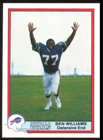 Ben Williams 1980 Bells Bills football card