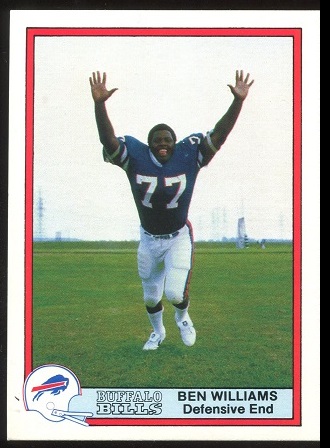 Ben Williams 1980 Bells Bills football card Ben Williams 1980 Bells Bills football card