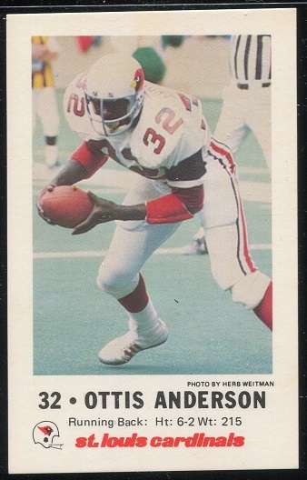 Ottis Anderson 1980 Cardinals Police football card