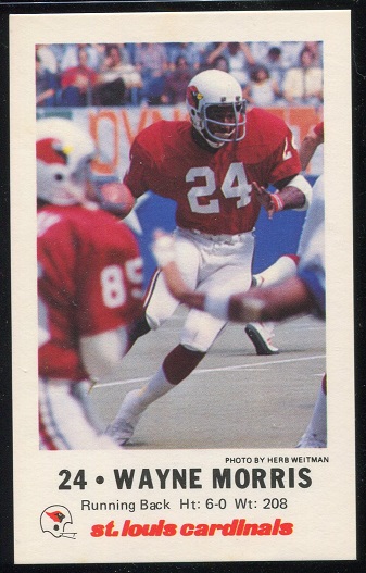 Wayne Morris 1980 Cardinals Police football card