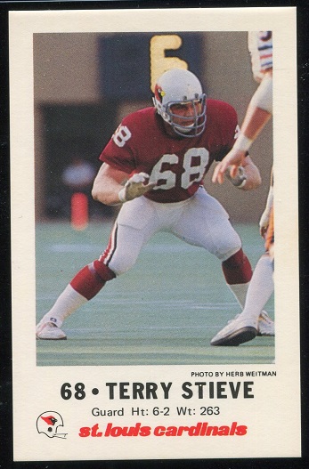 Terry Stieve 1980 Cardinals Police football card Terry Stieve 1980 Cardinals Police football card