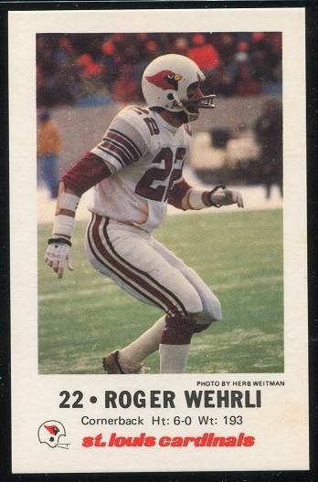Roger Wehrli 1980 Cardinals Police football card