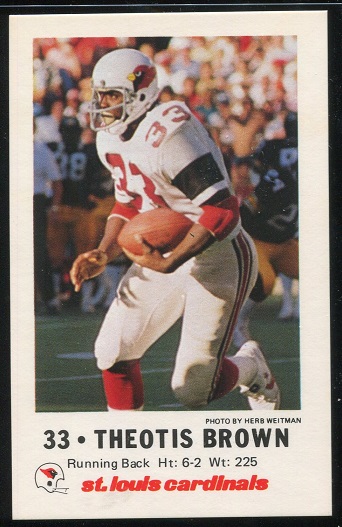 Theotis Brown 1980 Cardinals Police football card