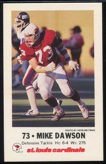 Mike Dawson 1980 Cardinals Police football card