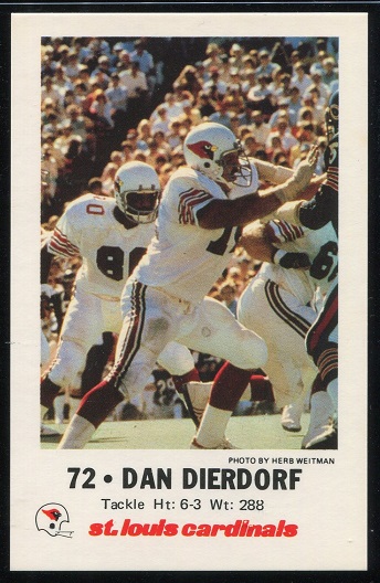 Dan Dierdorf 1980 Cardinals Police football card
