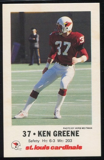 Ken Greene 1980 Cardinals Police football card