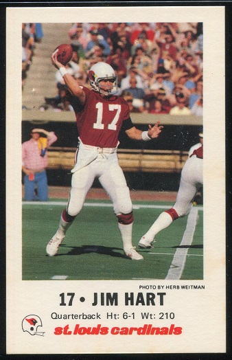 Jim Hart 1980 Cardinals Police football card Jim Hart 1980 Cardinals Police football card